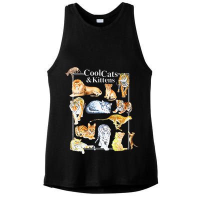 Cool Cats And Kittens Tiger Lion Leopard Felines Ladies PosiCharge Tri-Blend Wicking Tank