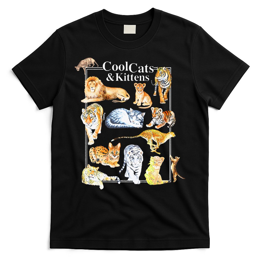 Cool Cats And Kittens Tiger Lion Leopard Felines T-Shirt