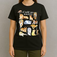 Cool Cats And Kittens Tiger Lion Leopard Felines T-Shirt