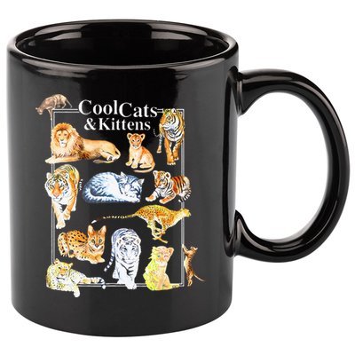 Cool Cats And Kittens Tiger Lion Leopard Felines 11oz C Handle Ceramic Mug