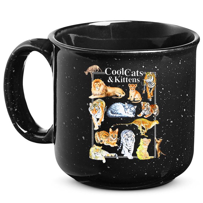 Cool Cats And Kittens Tiger Lion Leopard Felines 15oz Campfire Ceramic Mug