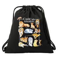 Cool Cats And Kittens Tiger Lion Leopard Felines Drawstring Bag