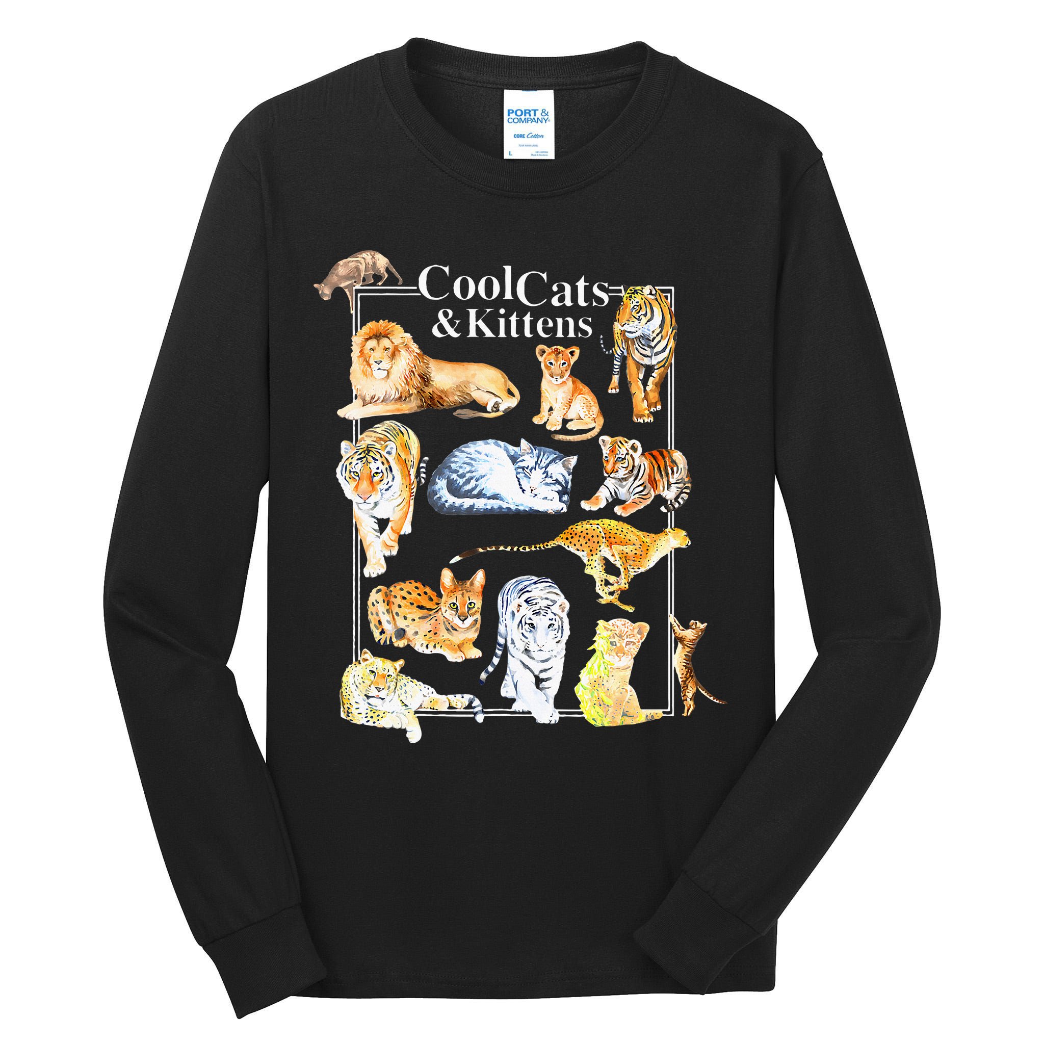 Cool Cats And Kittens Tiger Lion Leopard Felines Tall Long Sleeve T-Shirt