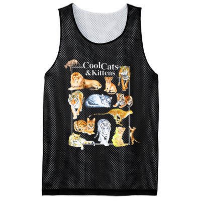 Cool Cats And Kittens Tiger Lion Leopard Felines Mesh Reversible Basketball Jersey Tank