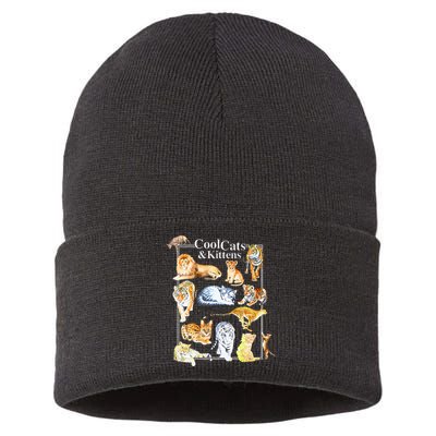 Cool Cats And Kittens Tiger Lion Leopard Felines Sustainable Knit Beanie