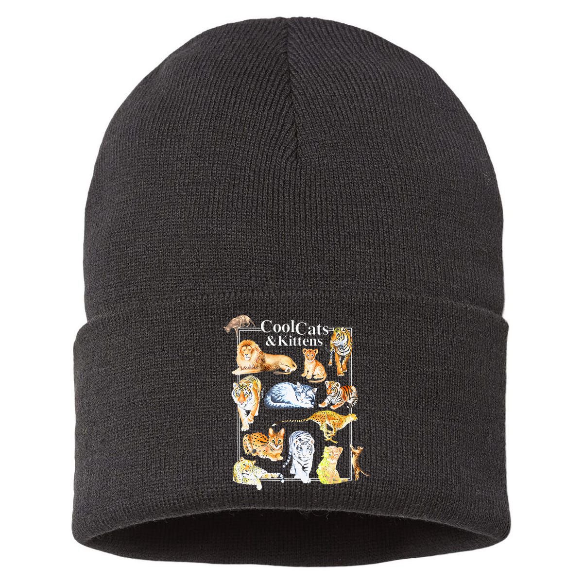 Cool Cats And Kittens Tiger Lion Leopard Felines Sustainable Knit Beanie