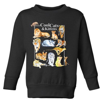 Cool Cats And Kittens Tiger Lion Leopard Felines Toddler Sweatshirt
