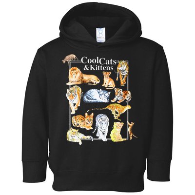 Cool Cats And Kittens Tiger Lion Leopard Felines Toddler Hoodie