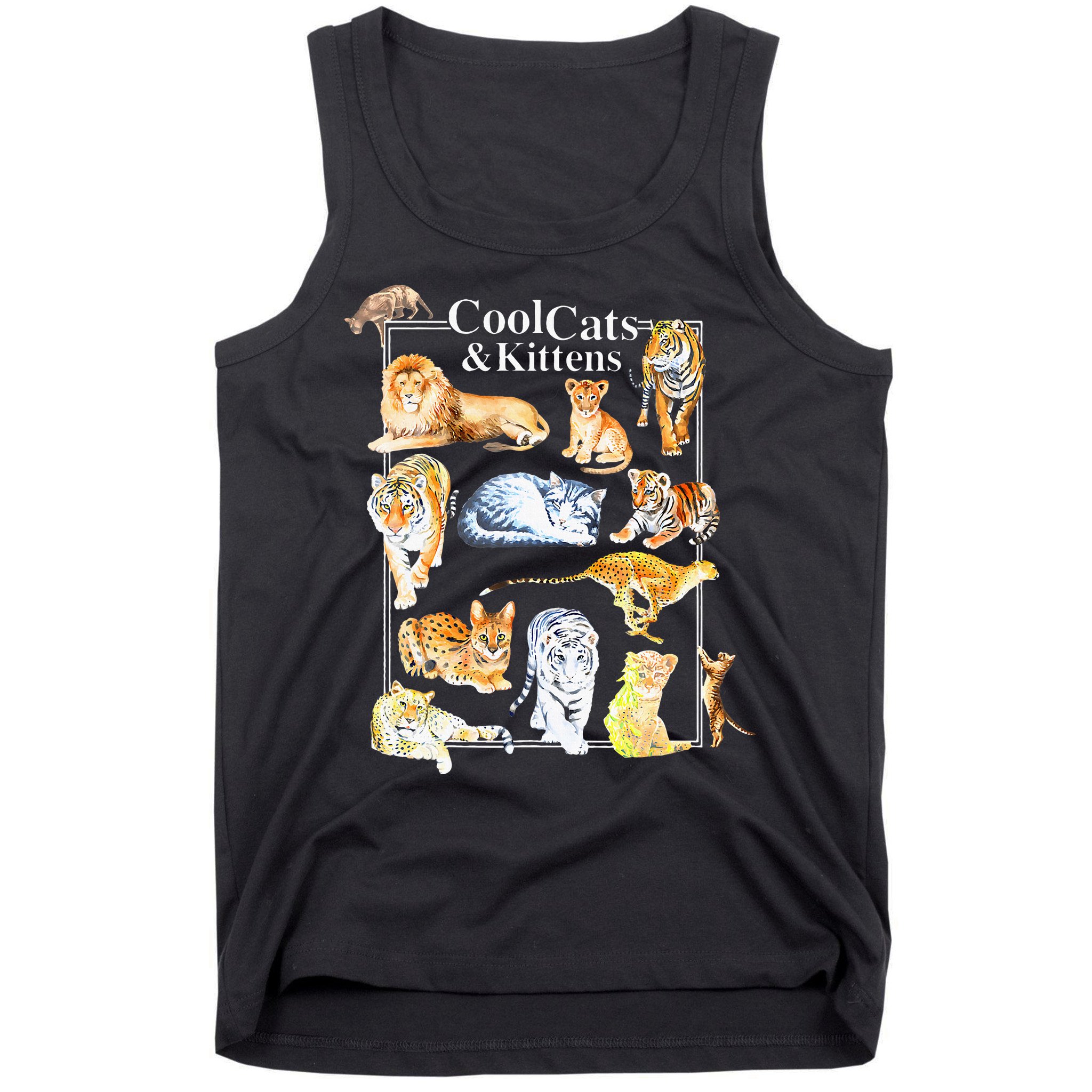 Cool Cats And Kittens Tiger Lion Leopard Felines Tank Top