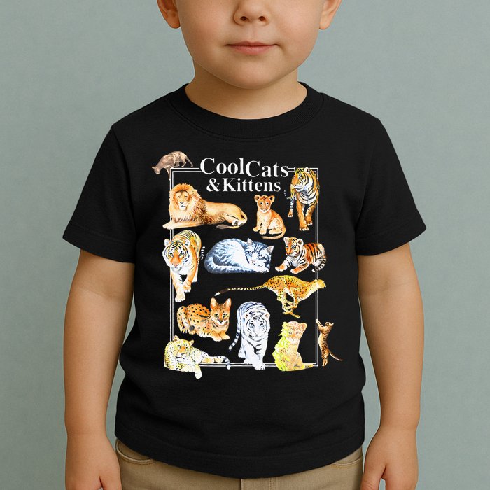 Cool Cats And Kittens Tiger Lion Leopard Felines Toddler T-Shirt