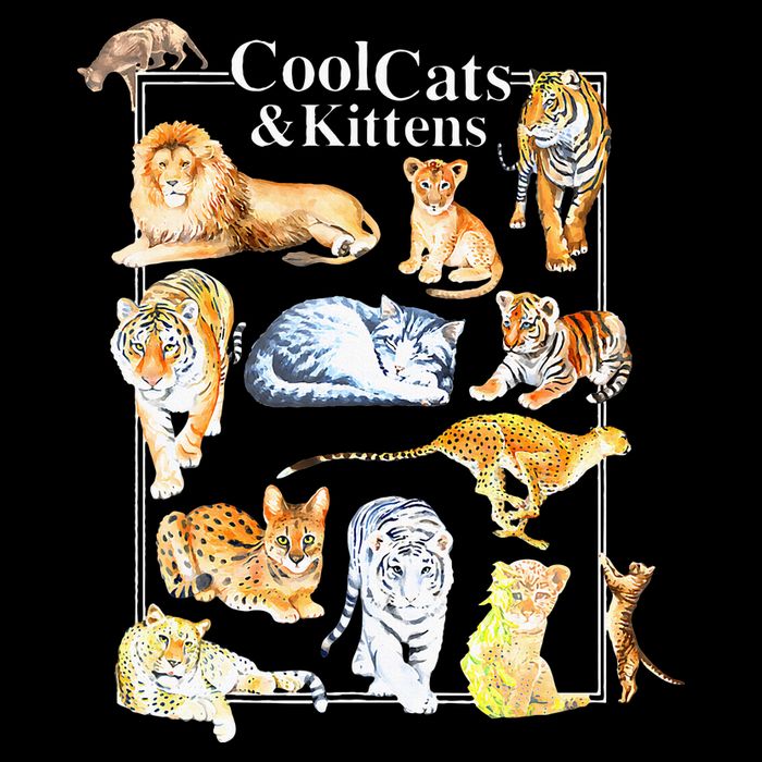 Cool Cats And Kittens Tiger Lion Leopard Felines Toddler T-Shirt