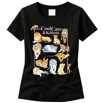 Cool Cats And Kittens Tiger Lion Leopard Felines Womens T-Shirt