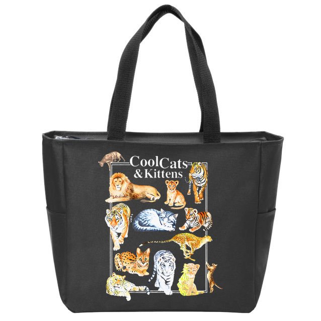 Cool Cats And Kittens Tiger Lion Leopard Felines Zip Tote Bag