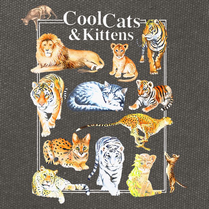 Cool Cats And Kittens Tiger Lion Leopard Felines Cotton Canvas Backpack
