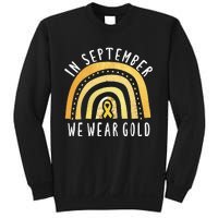 Childhood Cancer Awareness Rainbow In September We Wear Gold Sweatshirt