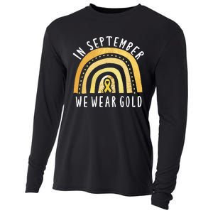 Childhood Cancer Awareness Rainbow In September We Wear Gold Cooling Performance Long Sleeve Crew