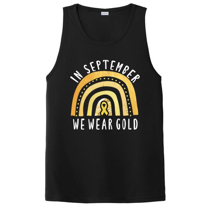 Childhood Cancer Awareness Rainbow In September We Wear Gold PosiCharge Competitor Tank