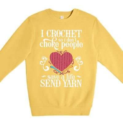 Crocheting Crocheting And Sewing Lover Gift Premium Crewneck Sweatshirt