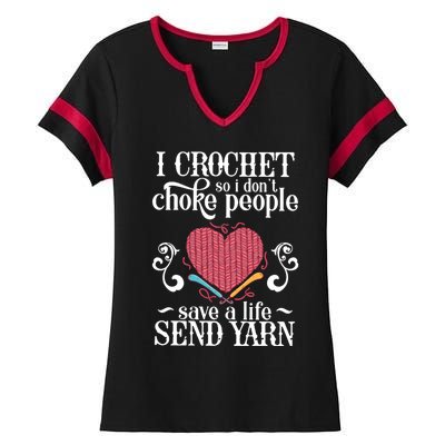 Crocheting Crocheting And Sewing Lover Gift Ladies Halftime Notch Neck Tee