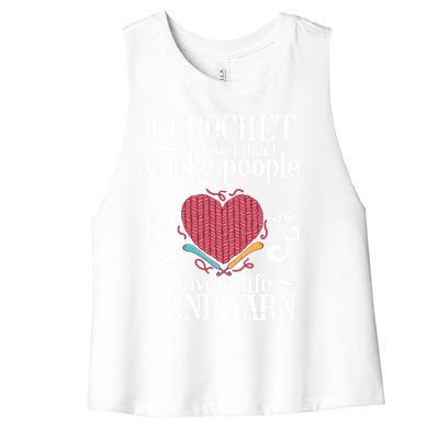 Crocheting Crocheting And Sewing Lover Gift Women's Racerback Cropped Tank