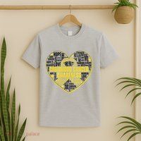 Childhood Cancer Awareness Word Text Art Heart T-Shirt