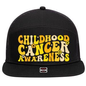 Childhood Cancer Awareness Rainbow Awareness 7 Panel Mesh Trucker Snapback Hat