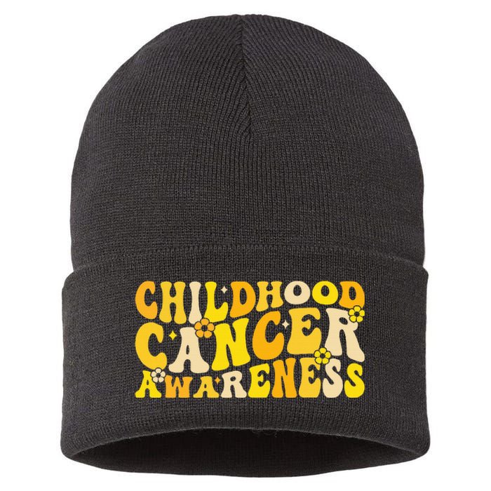 Childhood Cancer Awareness Rainbow Awareness Sustainable Knit Beanie