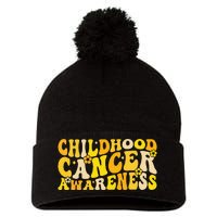 Childhood Cancer Awareness Rainbow Awareness Pom Pom 12in Knit Beanie