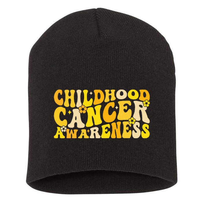 Childhood Cancer Awareness Rainbow Awareness Short Acrylic Beanie