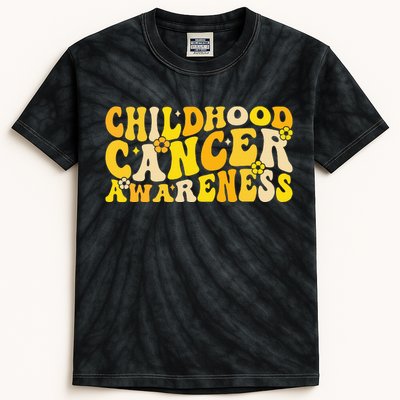 Childhood Cancer Awareness Rainbow Awareness Kids Tie-Dye T-Shirt