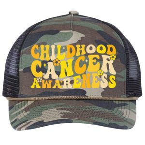 Childhood Cancer Awareness Rainbow Awareness Retro Rope Trucker Hat Cap