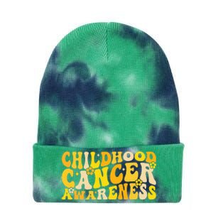 Childhood Cancer Awareness Rainbow Awareness Tie Dye 12in Knit Beanie