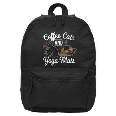 Coffee Cats And Yoga Mats Relaxation Meditation 16 in Basic Backpack