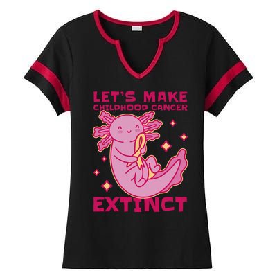 Childhood Cancer Awareness Axolotl Ladies Halftime Notch Neck Tee