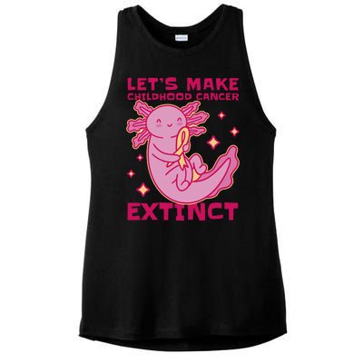 Childhood Cancer Awareness Axolotl Ladies PosiCharge Tri-Blend Wicking Tank