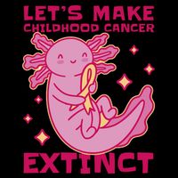 Childhood Cancer Awareness Axolotl Drawstring Bag