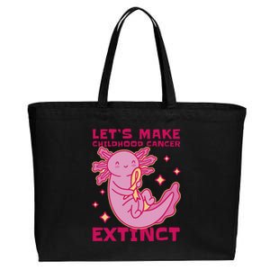 Childhood Cancer Awareness Axolotl Cotton Canvas Jumbo Tote