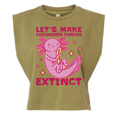 Childhood Cancer Awareness Axolotl Garment-Dyed Women's Muscle Tee