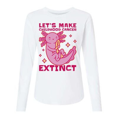 Childhood Cancer Awareness Axolotl Womens Cotton Relaxed Long Sleeve T-Shirt