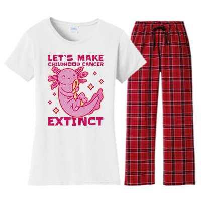 Childhood Cancer Awareness Axolotl Women's Flannel Pajama Set