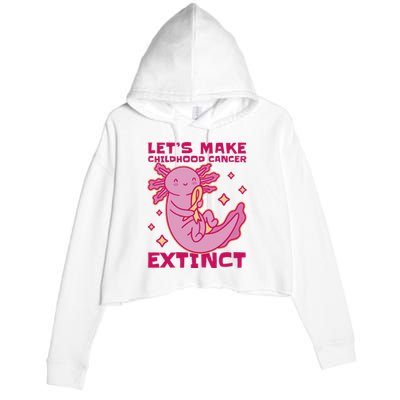 Childhood Cancer Awareness Axolotl Crop Fleece Hoodie