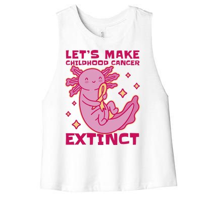 Childhood Cancer Awareness Axolotl Women's Racerback Cropped Tank