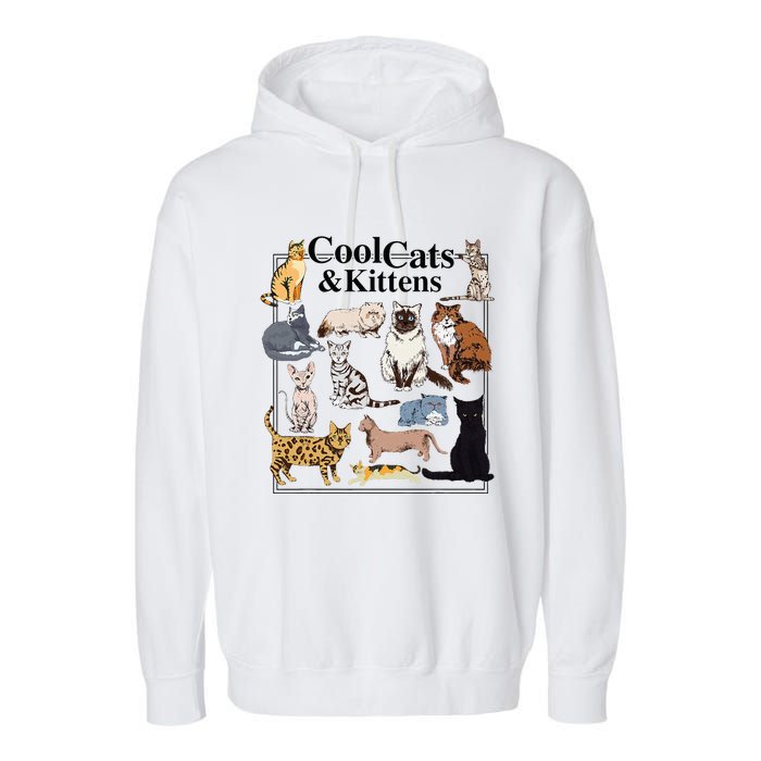 Cools Cat And Kitten Cat Types Funny Garment-Dyed Fleece Hoodie