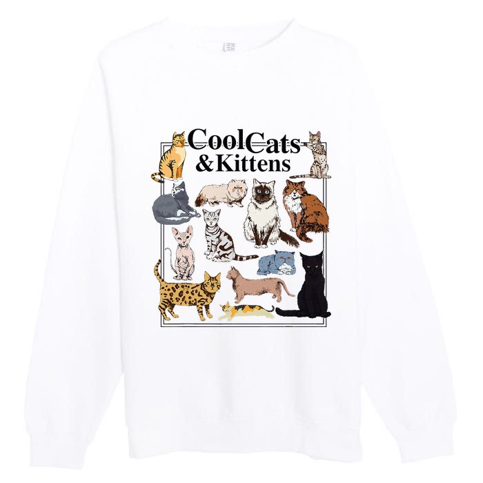 Cools Cat And Kitten Cat Types Funny Premium Crewneck Sweatshirt