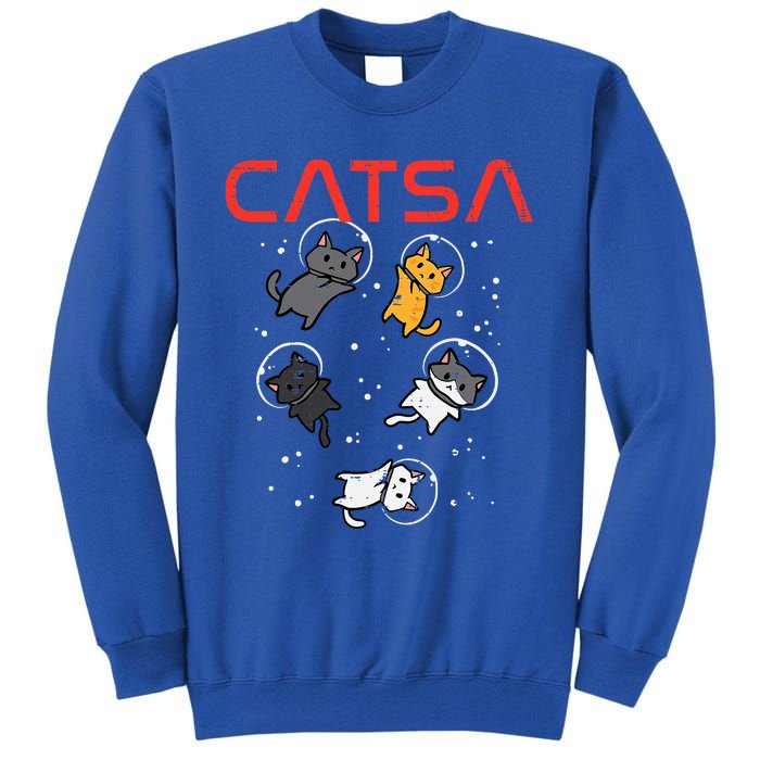 Catsa Cat Astronauts Kitten Space Tall Sweatshirt