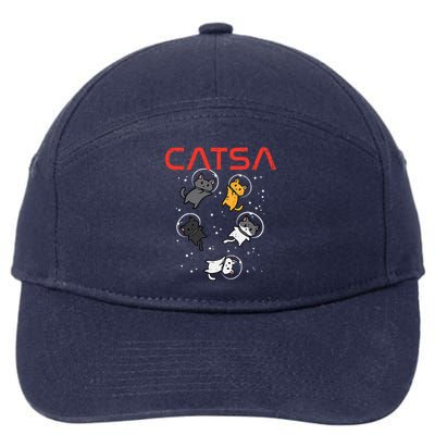 Catsa Cat Astronauts Kitten Space 7-Panel Snapback Hat