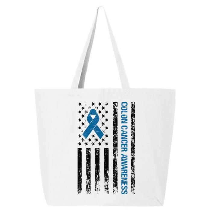 Colon Cancer Awareness Month Distressed Flag 25L Jumbo Tote