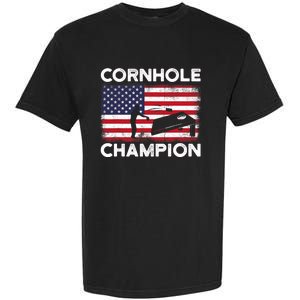 Cornhole Champion American Flag USA July 4th Cornhole Garment-Dyed Heavyweight T-Shirt