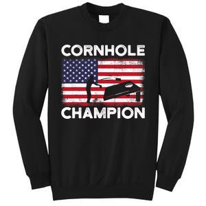 Cornhole Champion American Flag USA July 4th Cornhole Sweatshirt