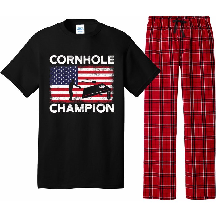 Cornhole Champion American Flag USA July 4th Cornhole Pajama Set